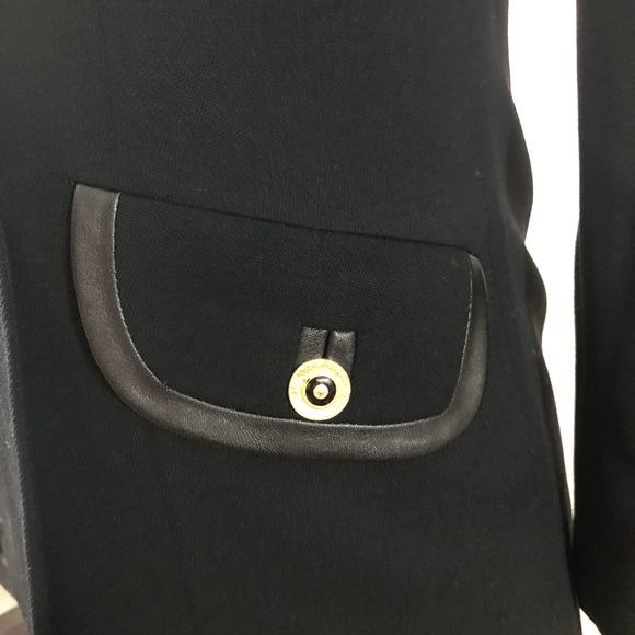 🌺🌺🌺Alberto Makali Black wool & leather Jacket size 6 - Picture 5 of 8